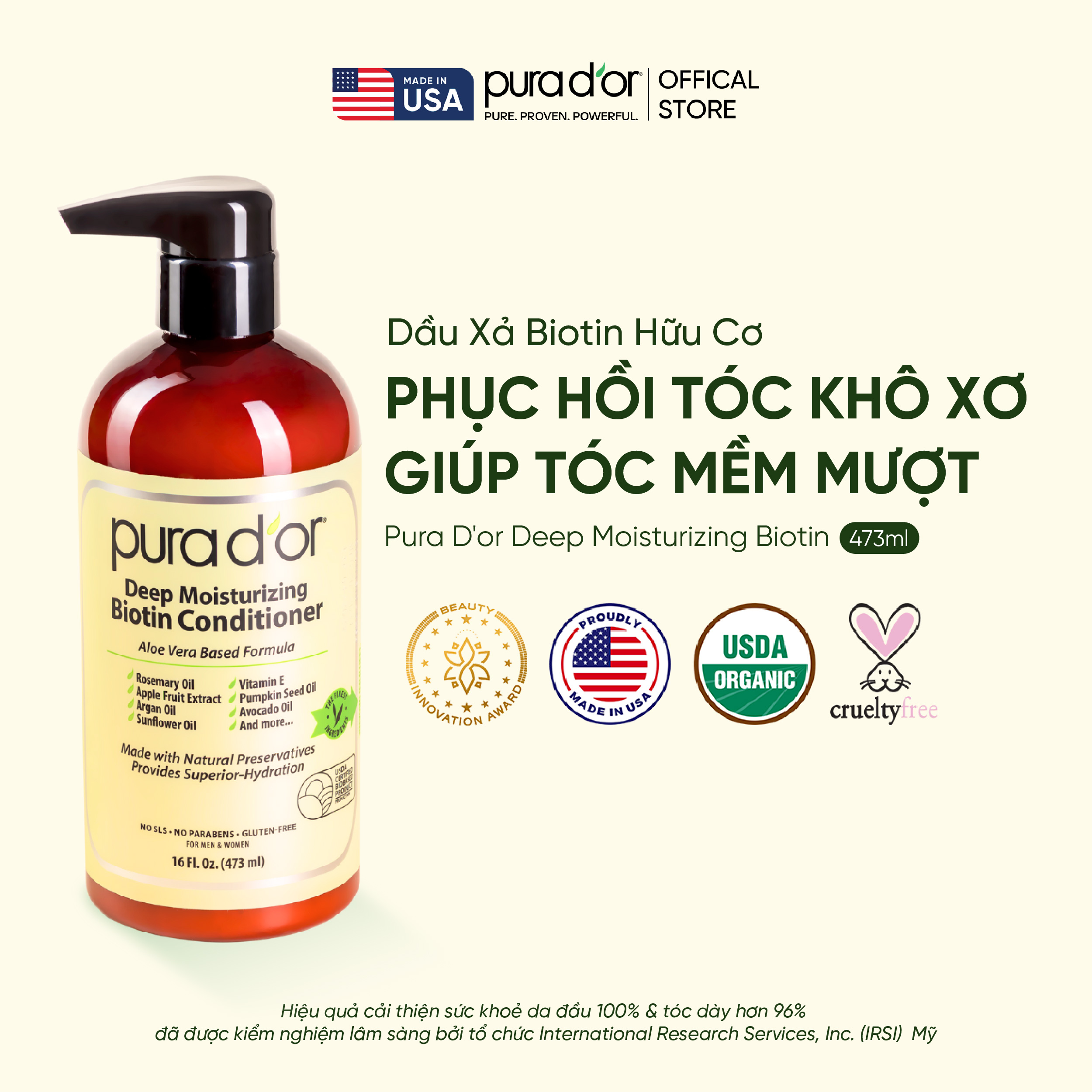 [QUÀ TẶNG KÈM - KHÔNG BÁN]  Dầu Xả Biotin Pura D'or Deep Moisturizing Giúp Dưỡng Ẩm Chuyên Sâu 473ml