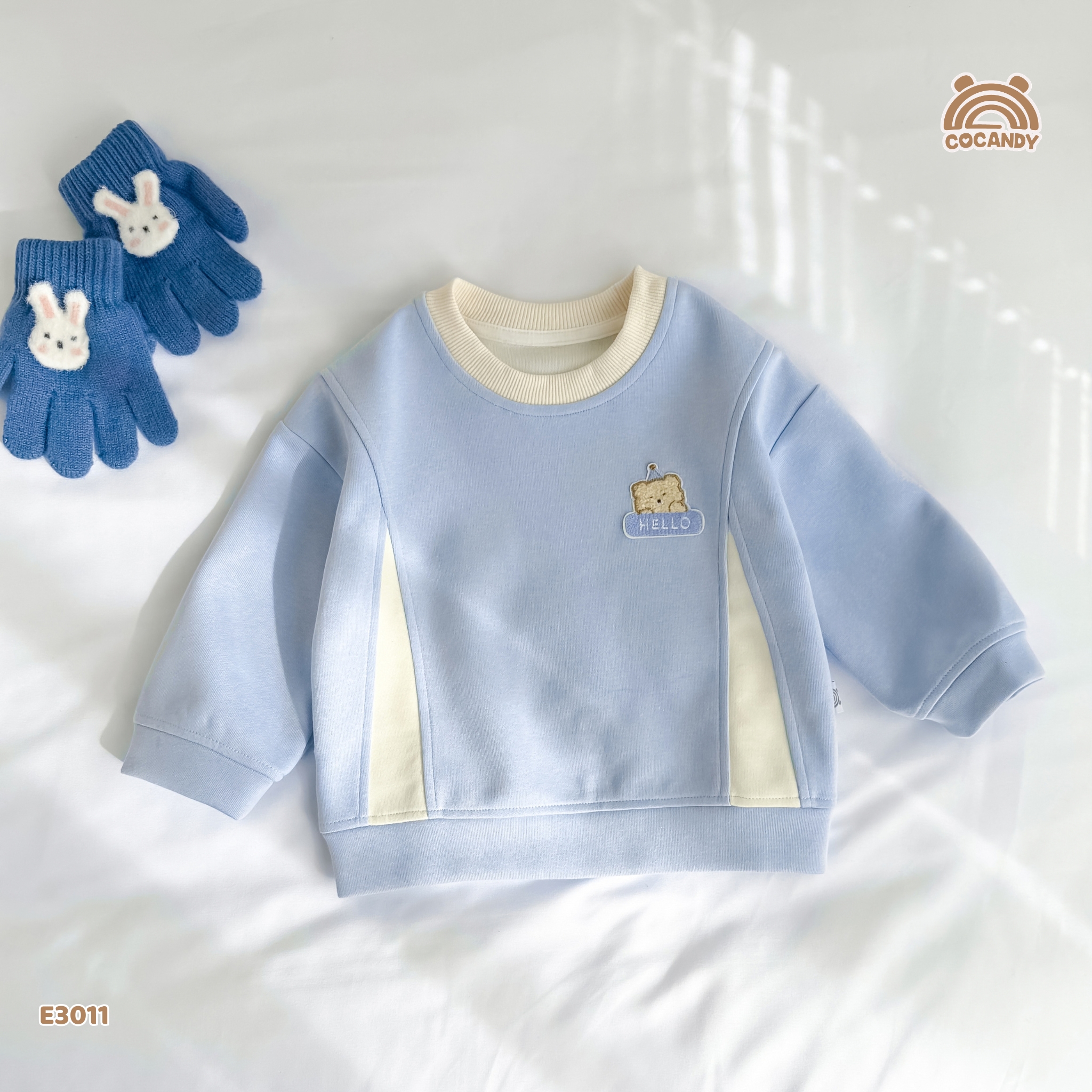 Áo dài nỉ XANH hình gấu vàng_thumbnail_4