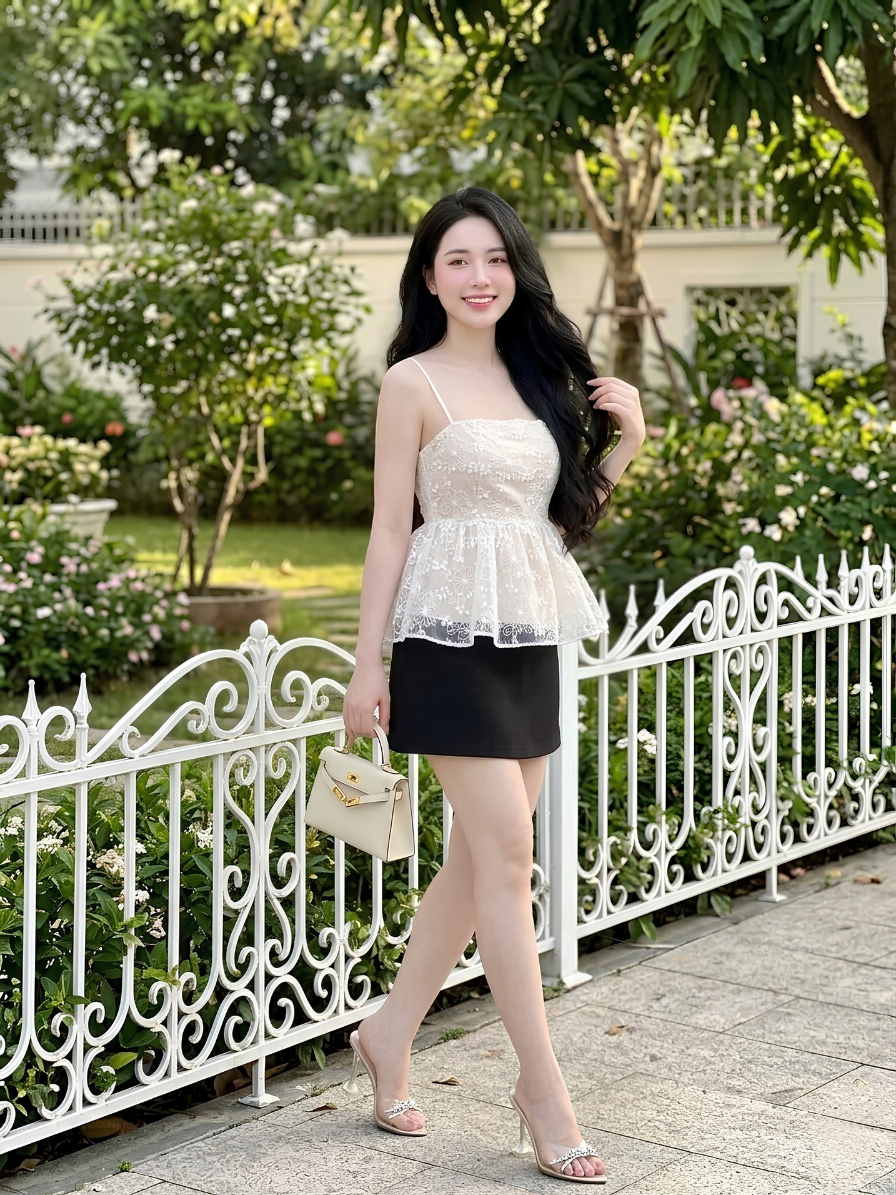 M43 - Set Áo Ren Peplum và Chân Váy Cao Cấp_thumbnail_5