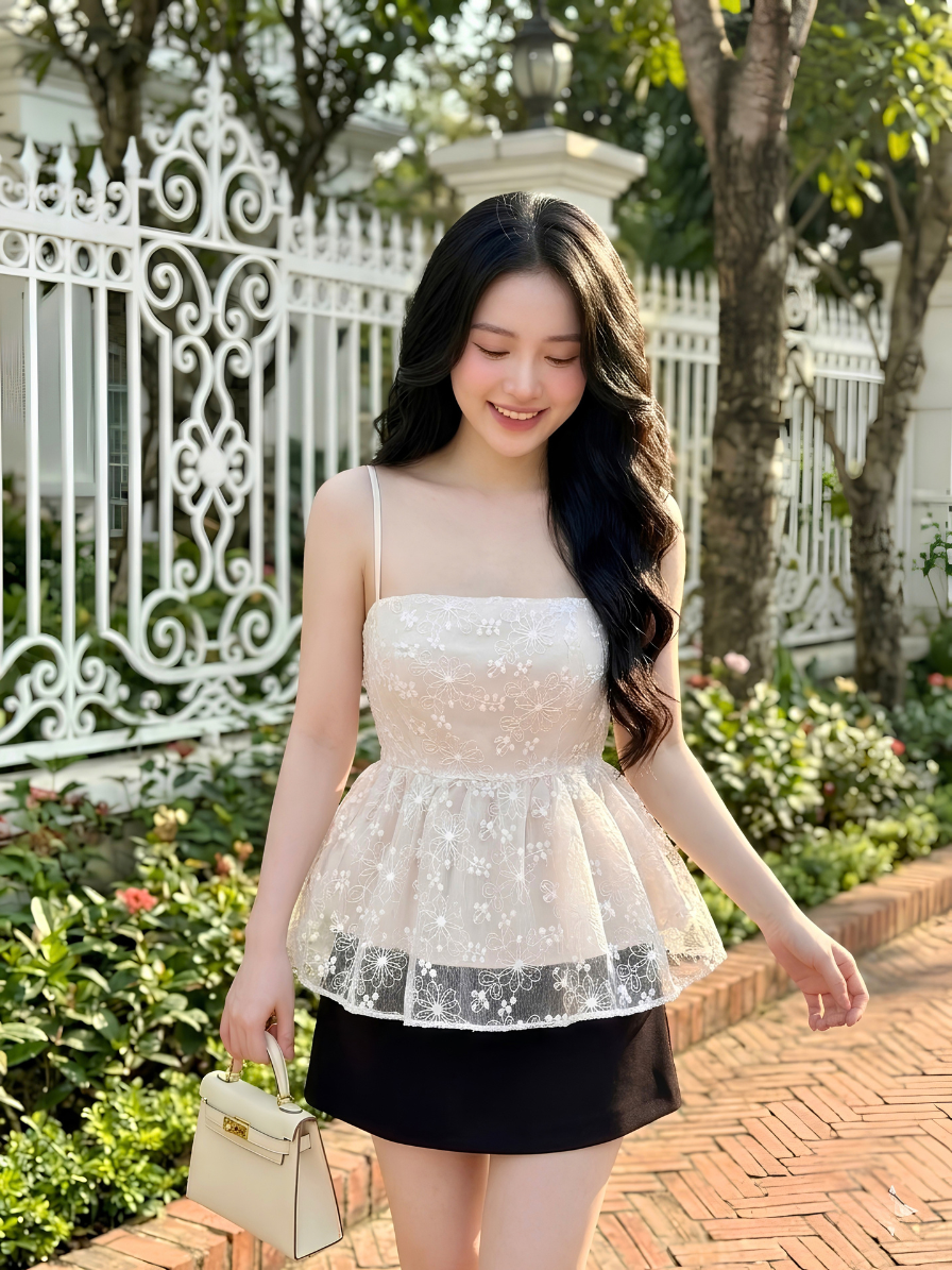 M43 - Set Áo Ren Peplum và Chân Váy Cao Cấp_thumbnail_7