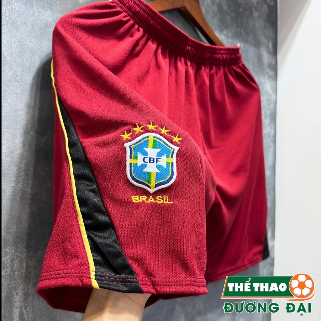 Quần Áo Bóng Đá ĐT Brasil Đỏ 26/27 Thun Mè USA Thoáng Khí Thể Thao Đương Đại_thumbnail_3