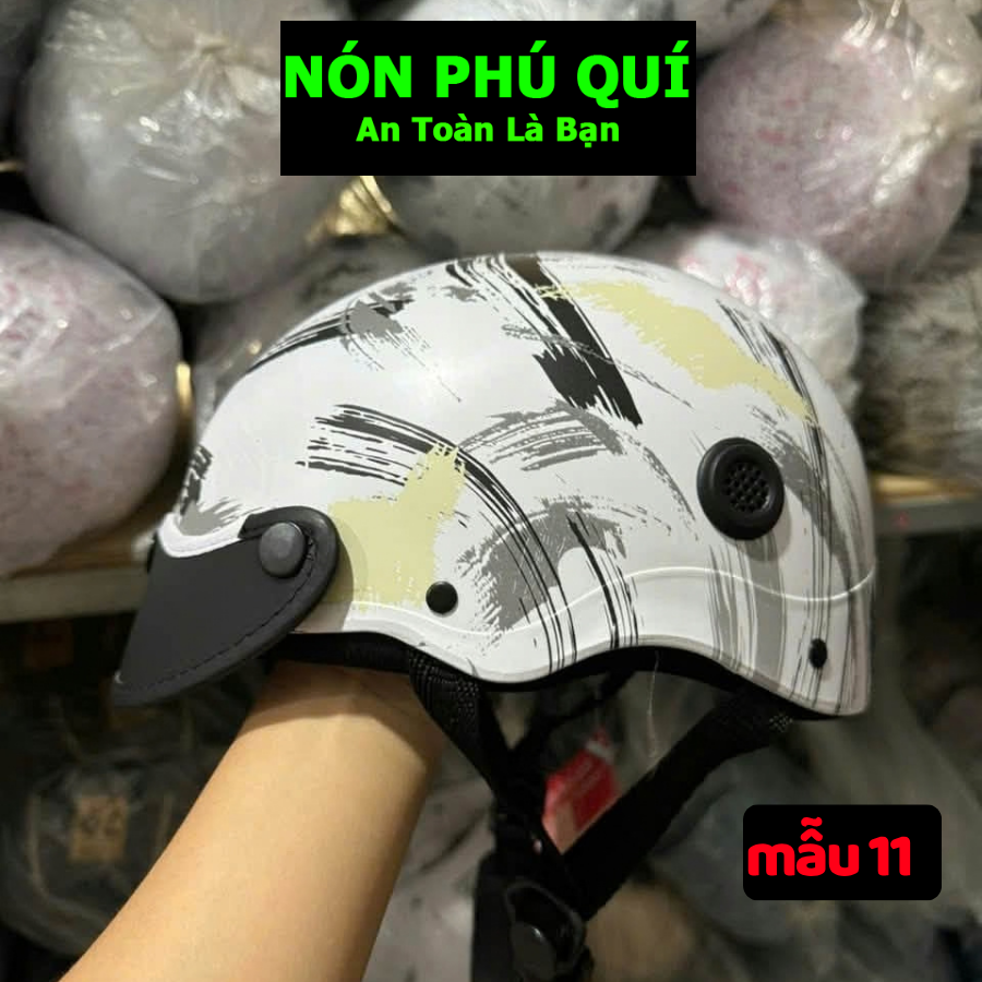 Nón 1/2 Nữa Đầu Nhúng Sơn Họa Tiêc Đẹp Nhiều Màu Sắc Lựa Chọn - Nón Phú Quí NBH06_thumbnail_9