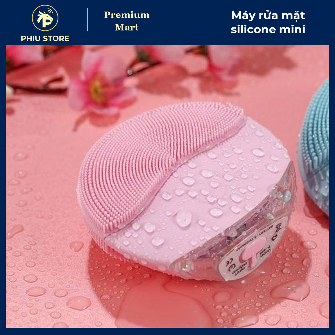 Máy Rửa Mặt Silicone Mini Cầm Tay Sạc Micro USB, Lông Mềm Nhiều Chế Độ Rung, Massage Làm Sạch Da Mặt - PHIU STORE