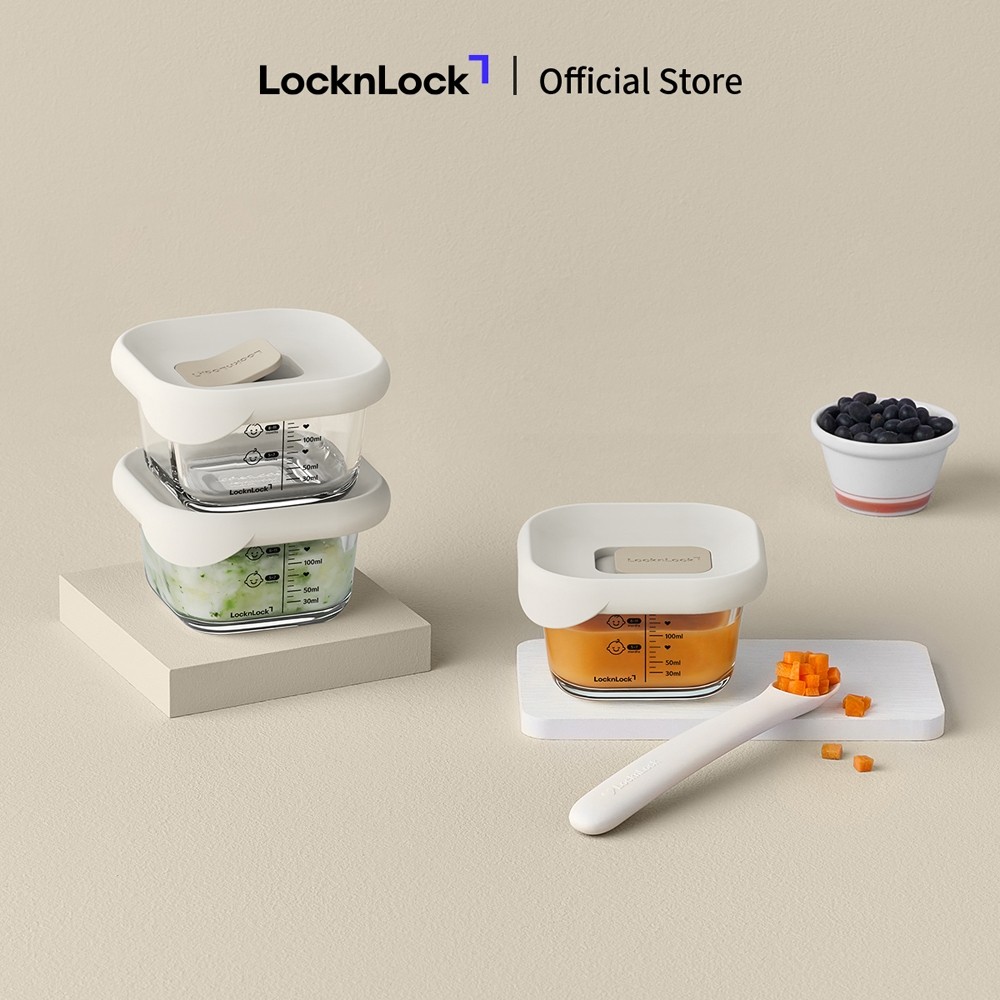 Bộ hộp thủy tinh đựng thức ăn cho bé Baby food container LLG1031S3IVY/1032S3IVY/1033S3IVY/1034S3IVY nhiều dung tích