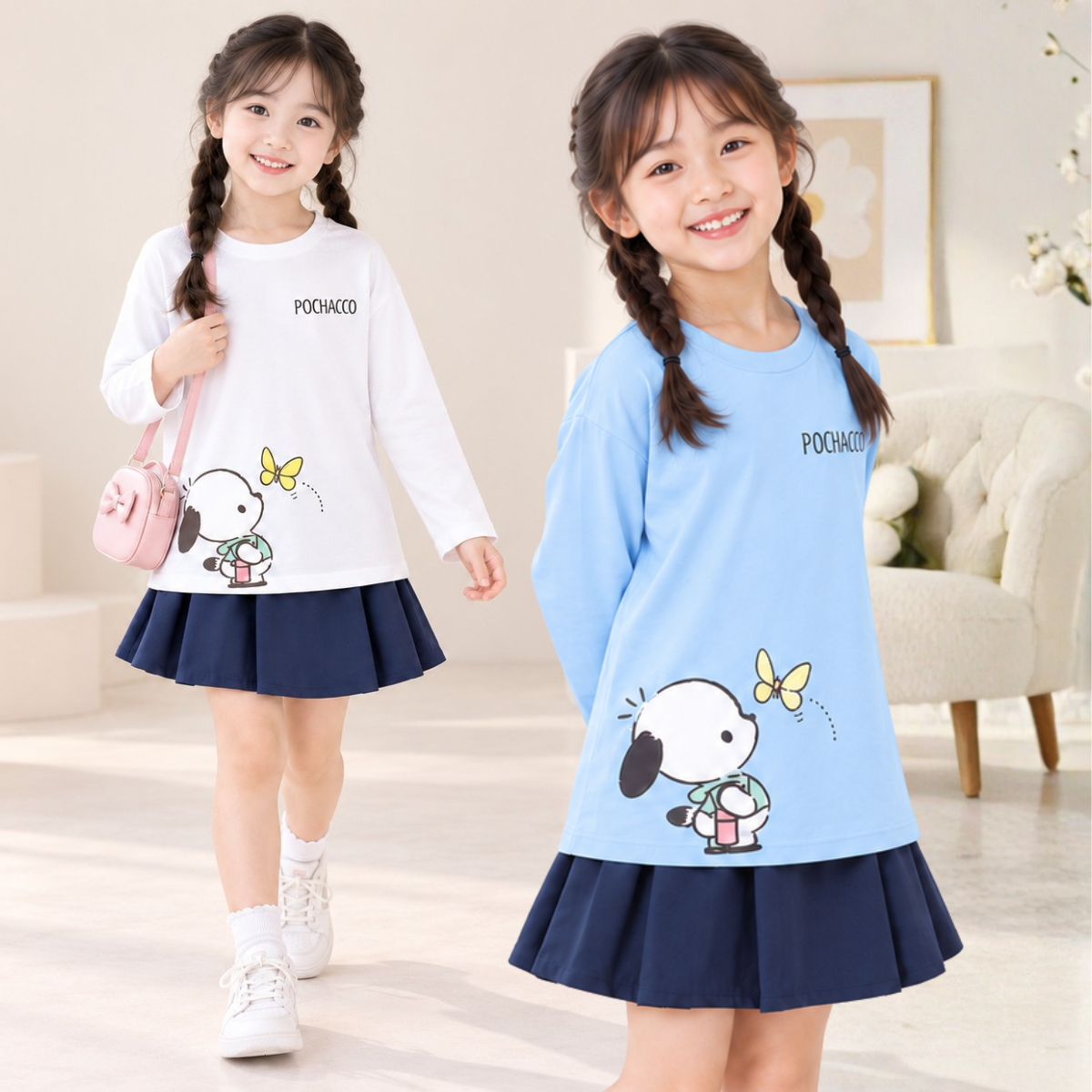 Áo thun dài tay bé gái hình in POCHACCO dễ thương - Loza Kids KT3739_thumbnail_2