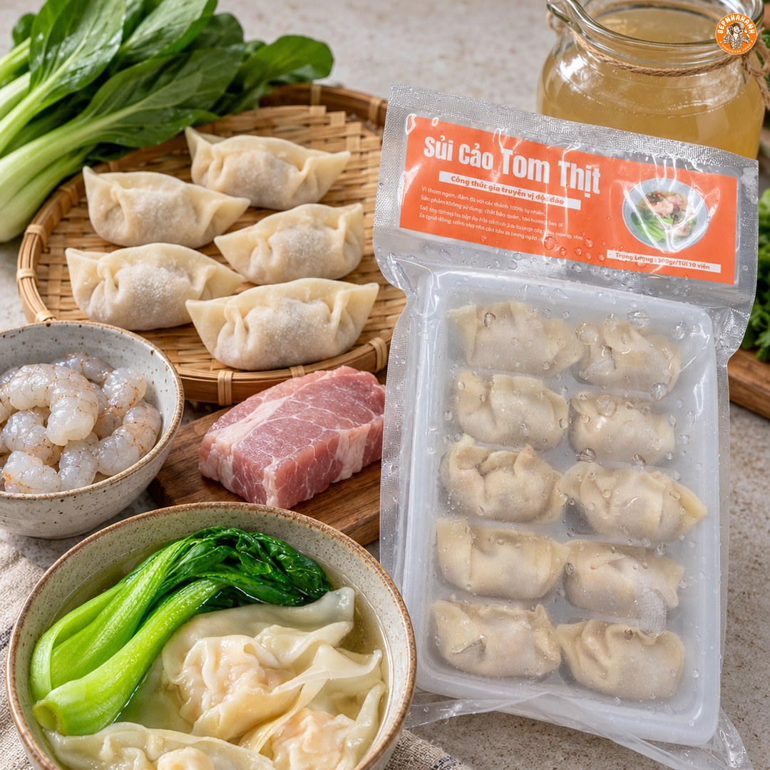 Sủi Cảo Tôm Thịt 350g – Tinh Hoa Ẩm Thực Nhà Làm, Đậm Vị Chuẩn Gia Đình