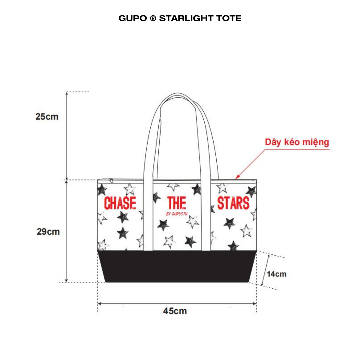 Túi Tote Canvas GUPO Starlight Tote Form Cứng Có Khoá Kéo - TNS01_thumbnail_9