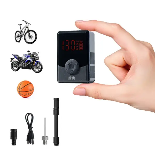 Bơm điện mini cho xe đạp – cài sẵn áp suất, đầy tự ngắt