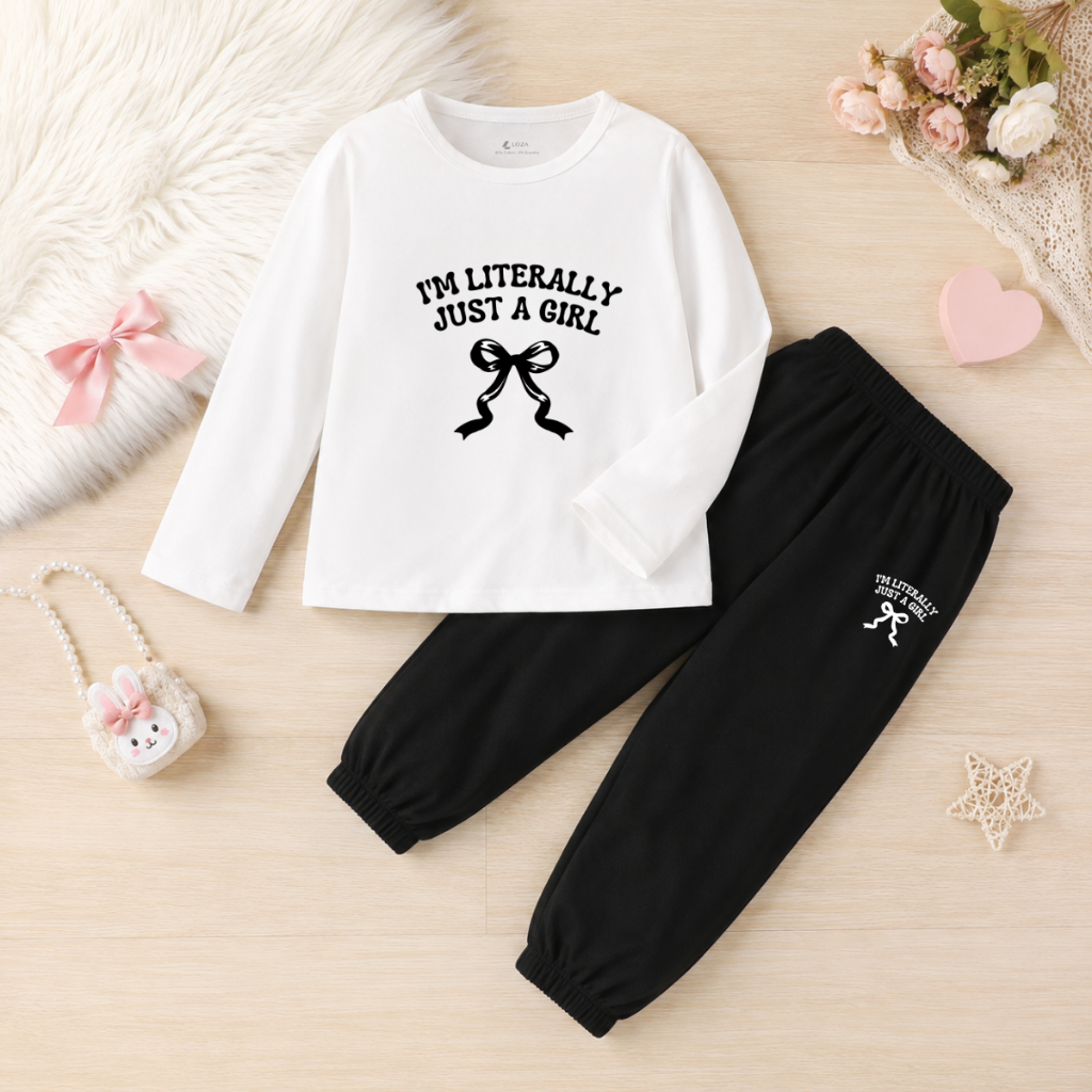 Set bộ Thu - Đông chất liệu cotton cho bé gái hình Nơ xinh xắn - Loza Kids BW716_thumbnail_0