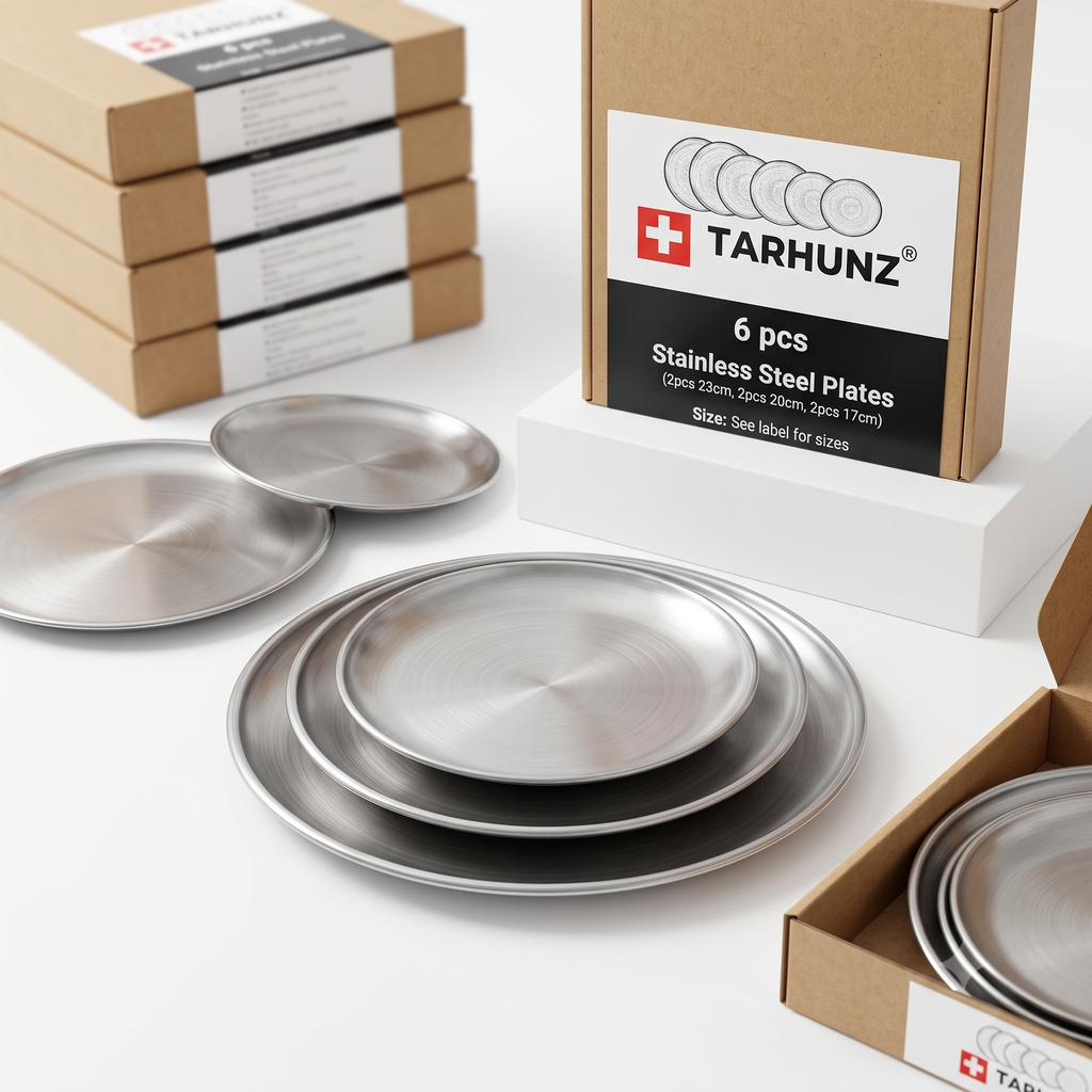 Bộ 6 Đĩa Inox Cao Cấp Tarhunz® Chống Gỉ, Chống Rơi Vỡ_thumbnail_1