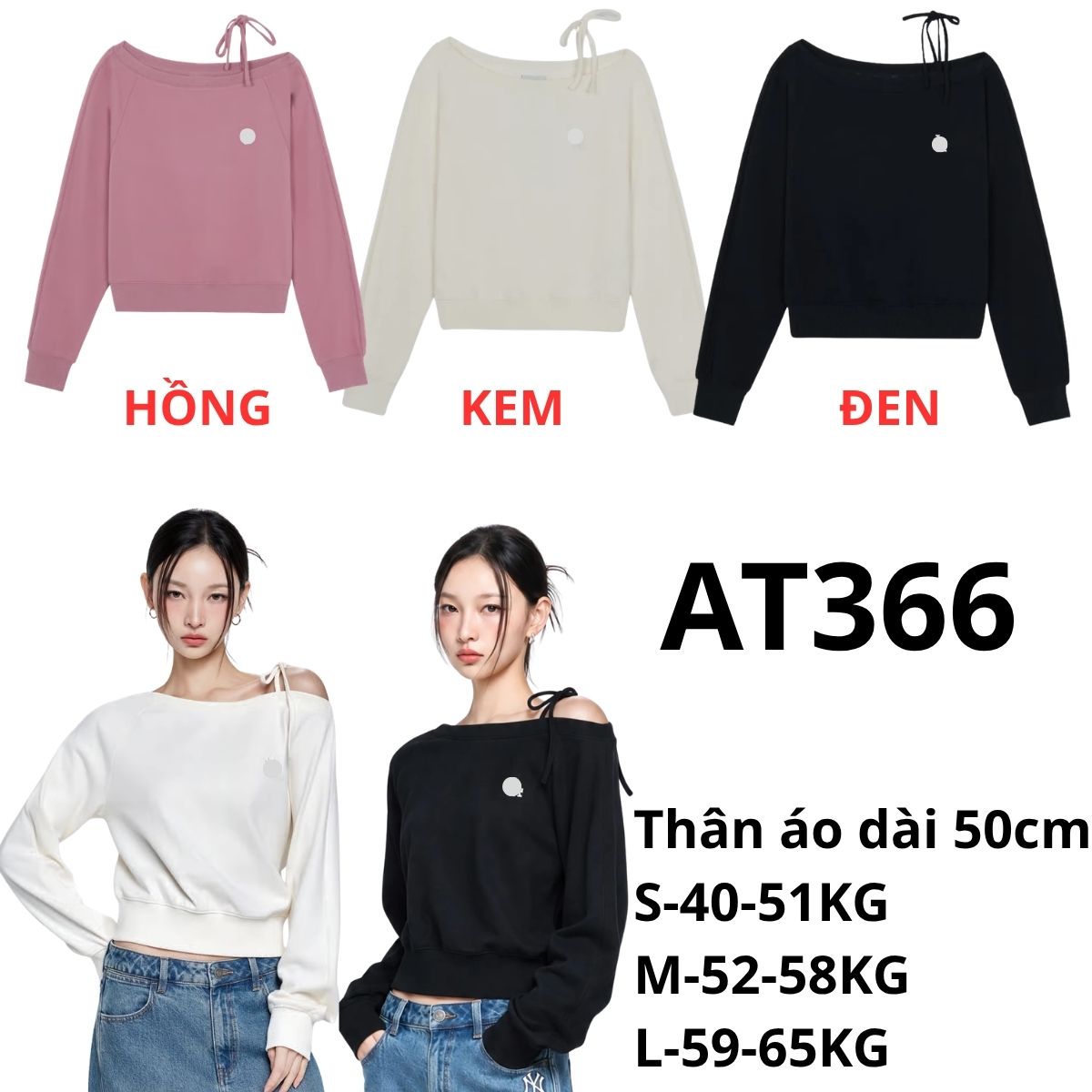 AT366 - Áo thun lệch vai