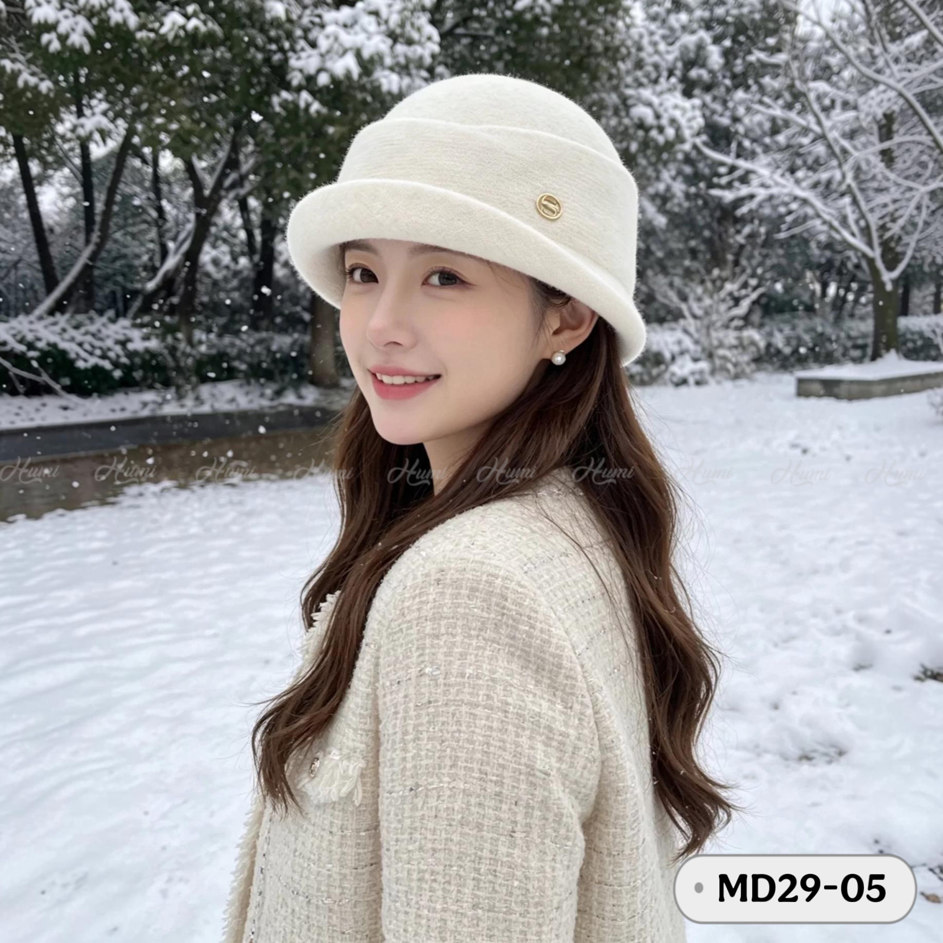 MŨ HEPBURN LEN CHO NỮ (MD29-05 KEM)