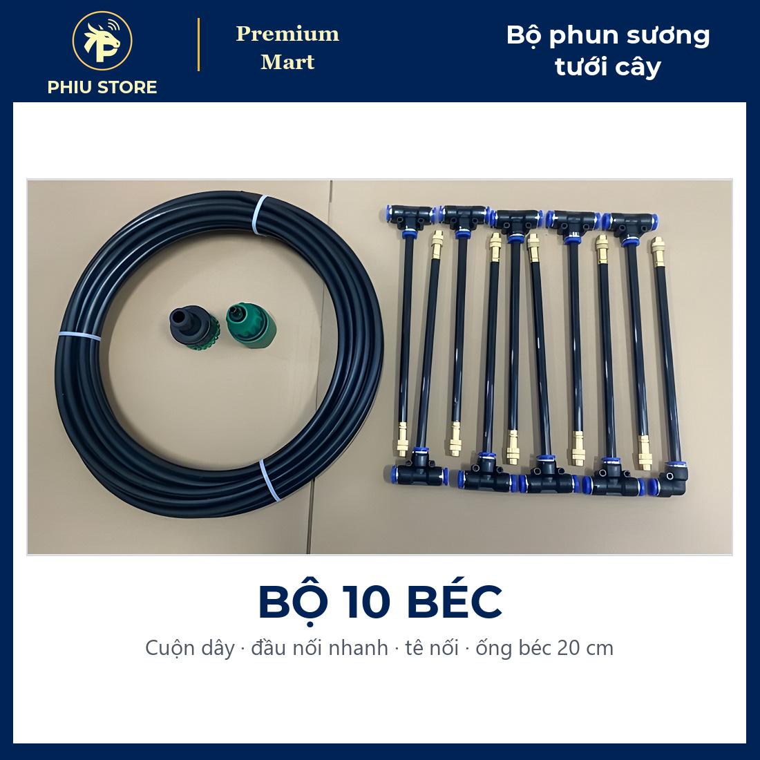 Bộ Phun Sương Tưới Cây 5–20 Béc Chỉnh Hướng, Ống Uốn Cong 20 cm, Dây PE 8 mm - Vườn, Ban Công, Sân Thượng - PHIU STORE_thumbnail_2