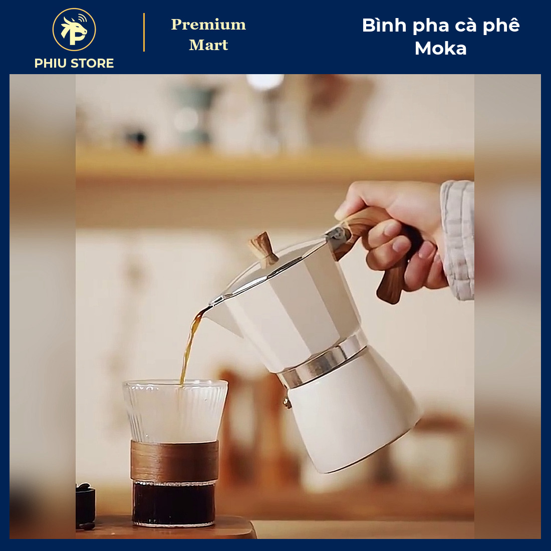 Bình Pha Cà Phê Moka Nhôm 150 Ml, 300 Ml Kiểu Ý - Ấm Pha Espresso Tại Nhà Hai Tầng Có Van An Toàn - PHIU STORE_thumbnail_6