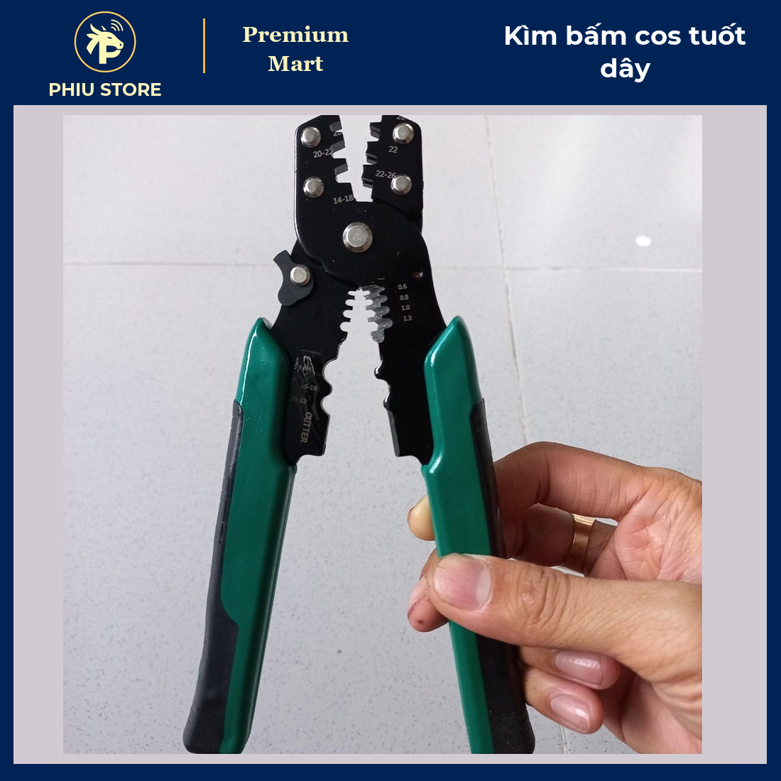 Kìm Bấm Đầu Cos, Tuốt Dây, Cắt Dây Điện Đa Năng 190 mm Kèm Hộp 320 Chi Tiết Đầu Cos - PHIU STORE_thumbnail_5