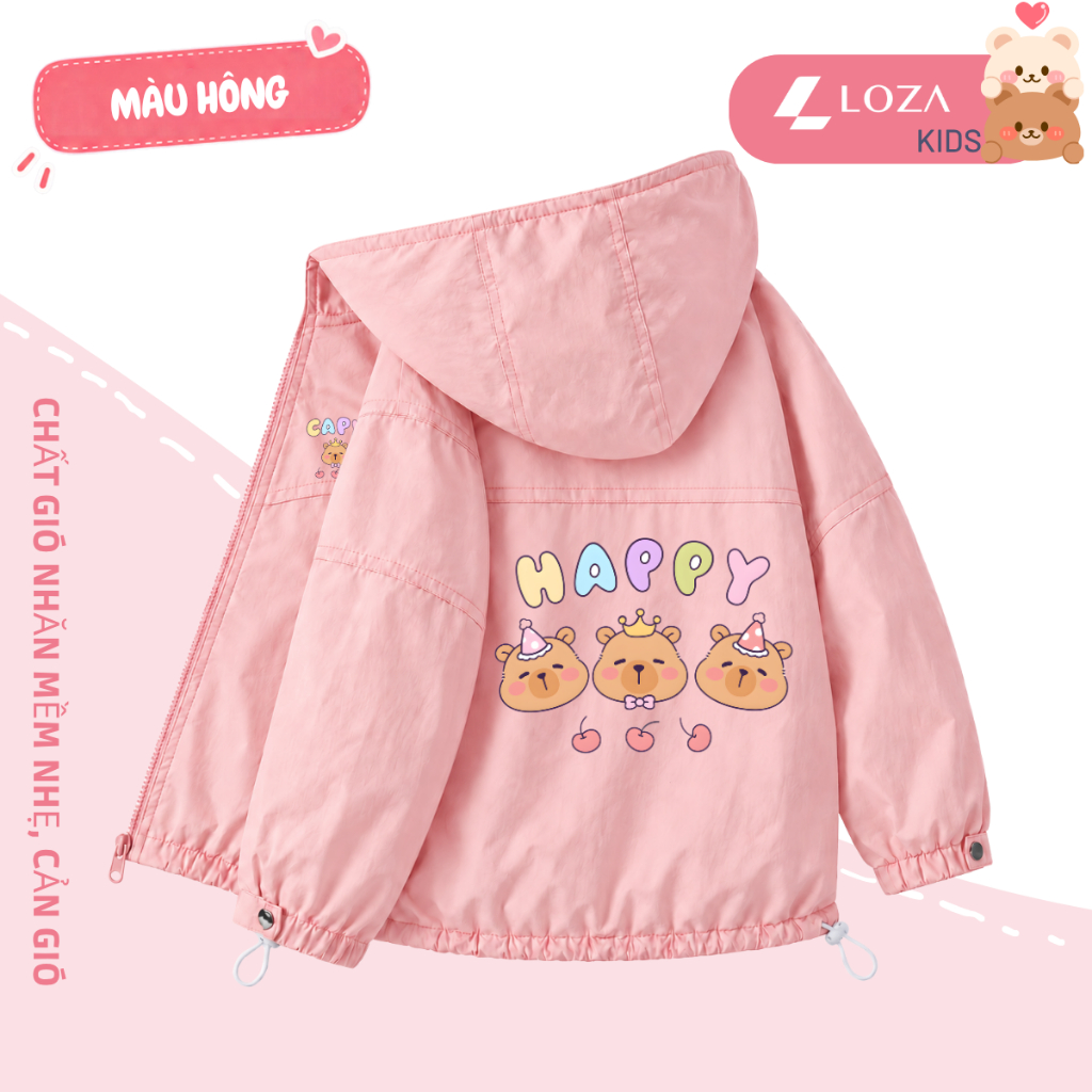 Áo gió bé trai, bé gái in hình Cappy Bara - Loza Kids  AJ004_thumbnail_1