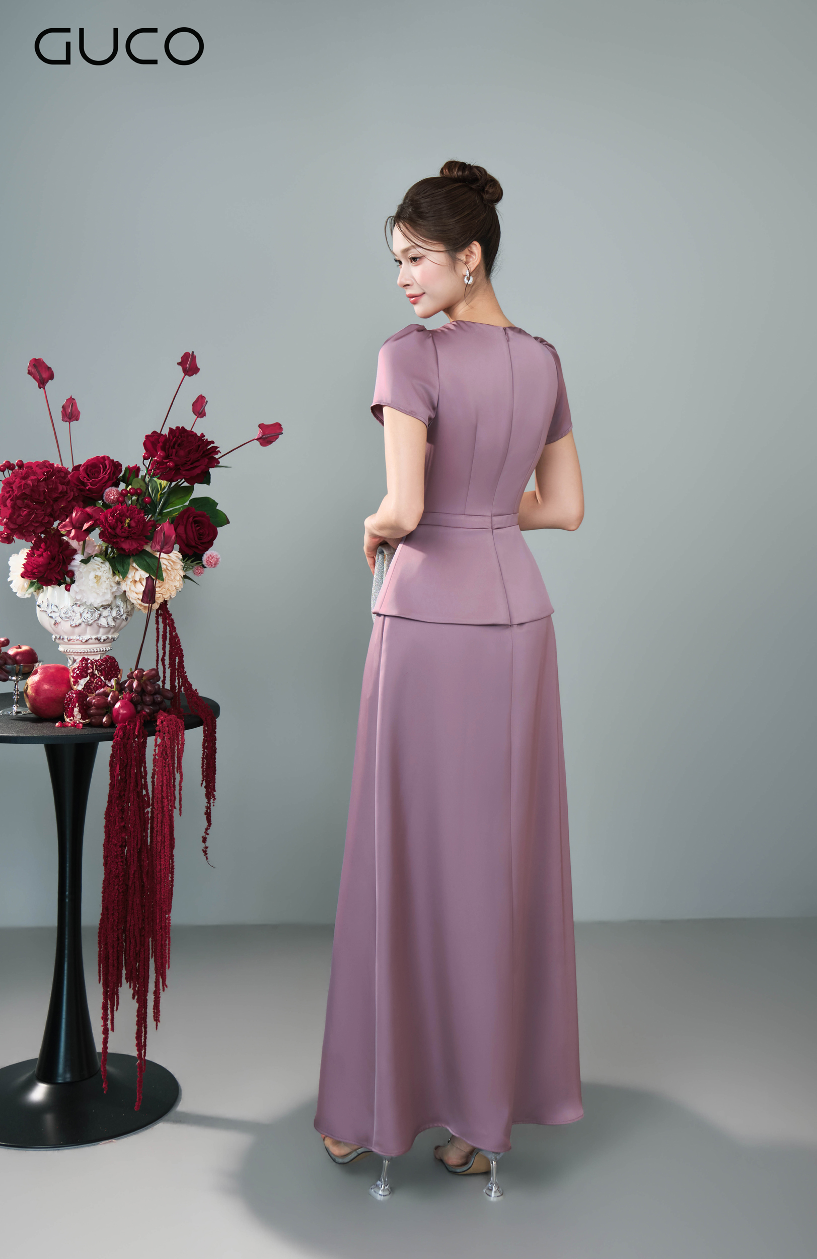 Đầm Dạ Hội Hồng Peplum Cổ Xoắn - 5298_thumbnail_4