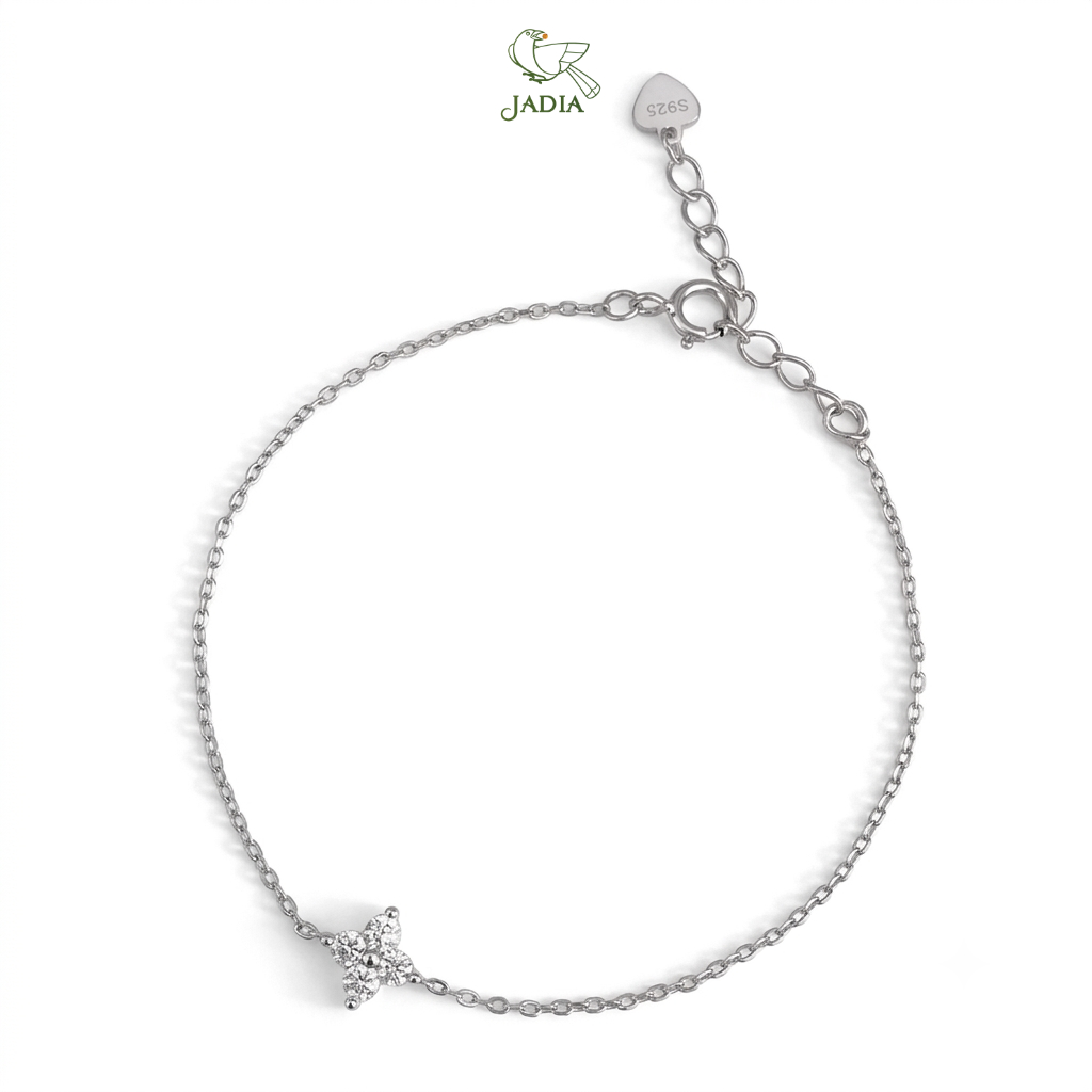 Lắc tay Flower4 - Bạc 925 mạ Rhodium đính đá Zircon 4 cánh