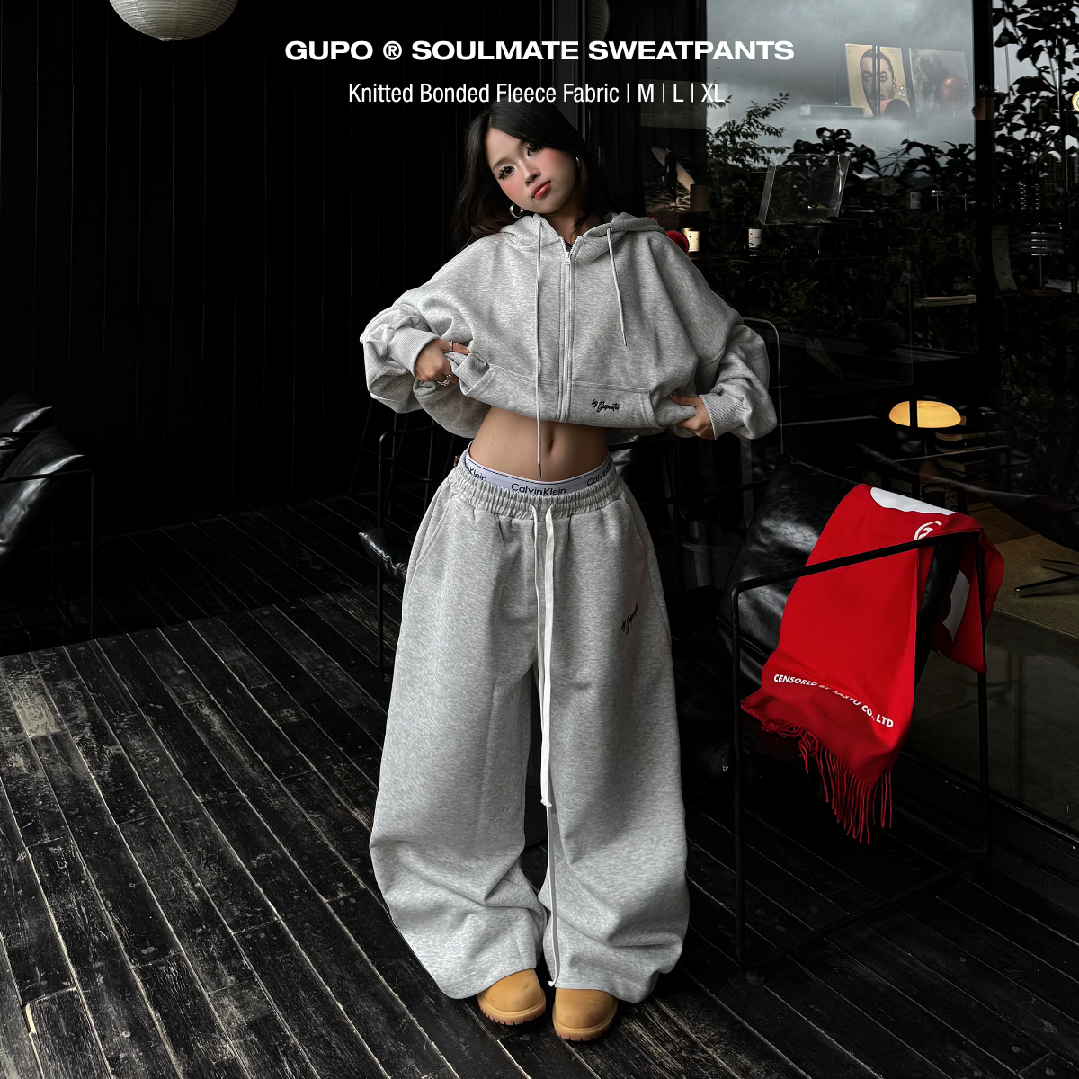 Quần Dài Nỉ Ống Rộng GUPO Vải Nỉ Ép Hàn 380GSM Form Rộng Unisex Local Brand - QDN-01