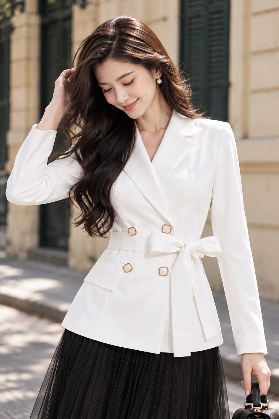 Áo vest công sở 26800 màu trắng