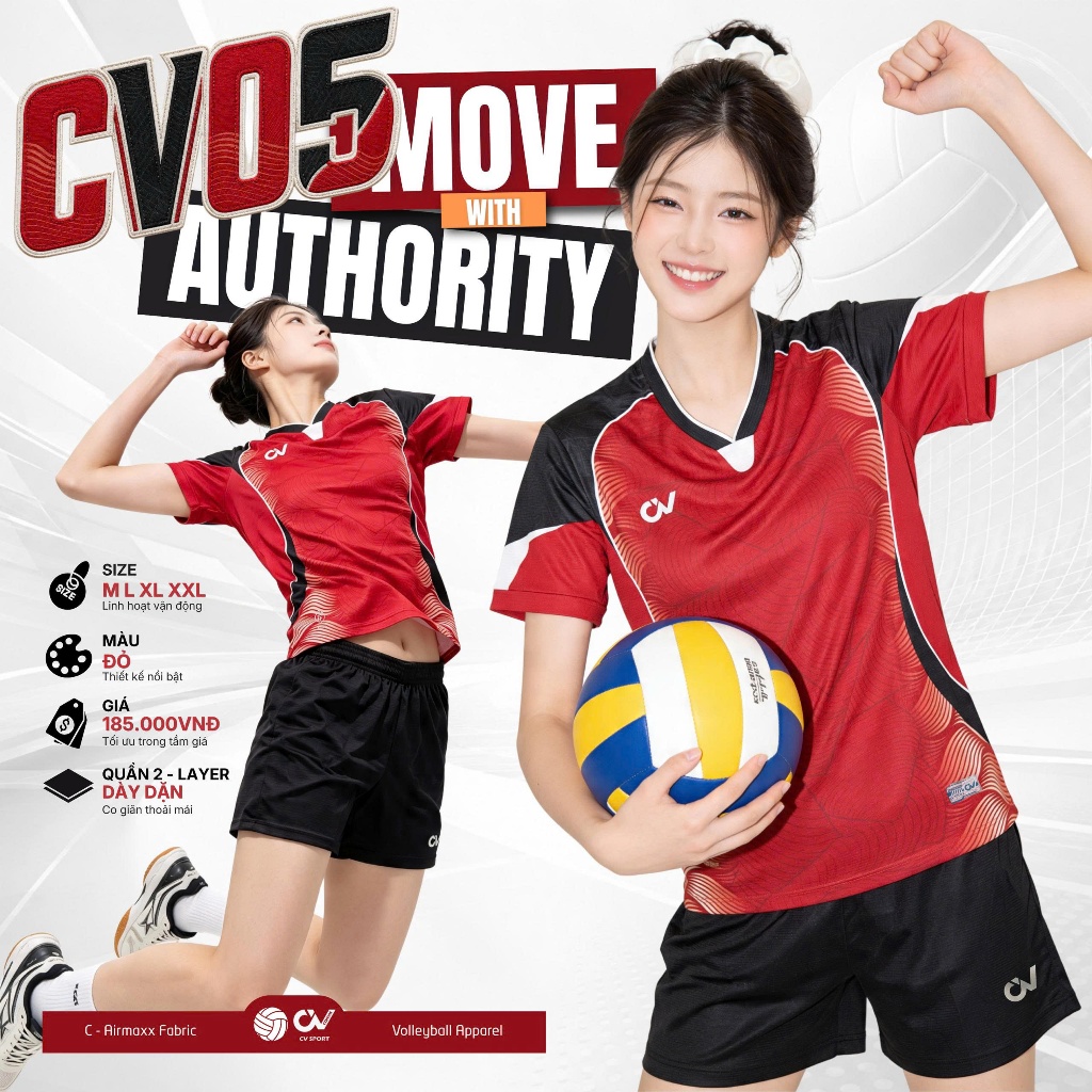 BST Quần Áo Bóng Chuyền CV CV05 Thun Mè C-Airrmax Thoáng Khí Thể Thao Đương Đại_thumbnail_7