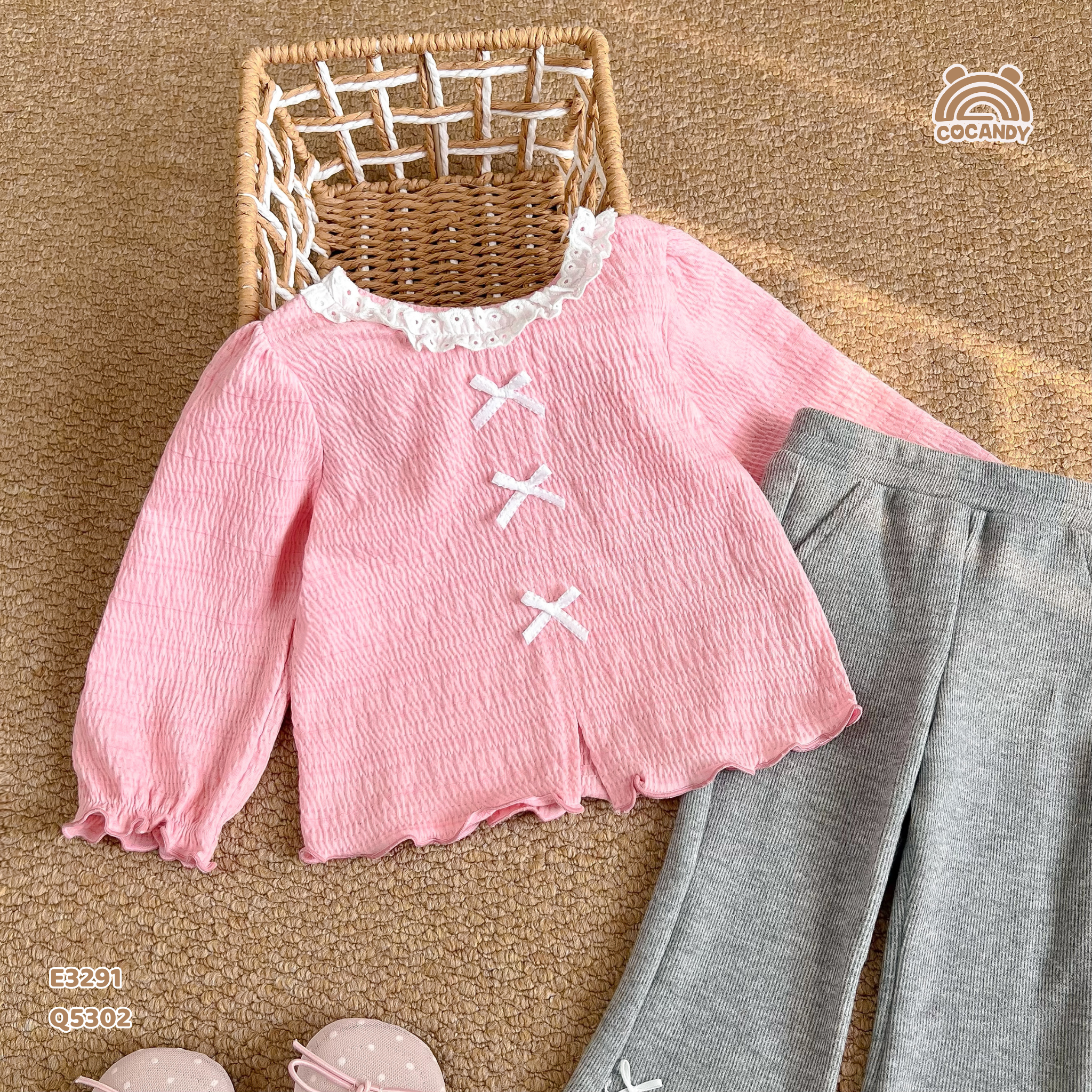 Áo dài HỒNG tay bồng phối nơ_thumbnail_2