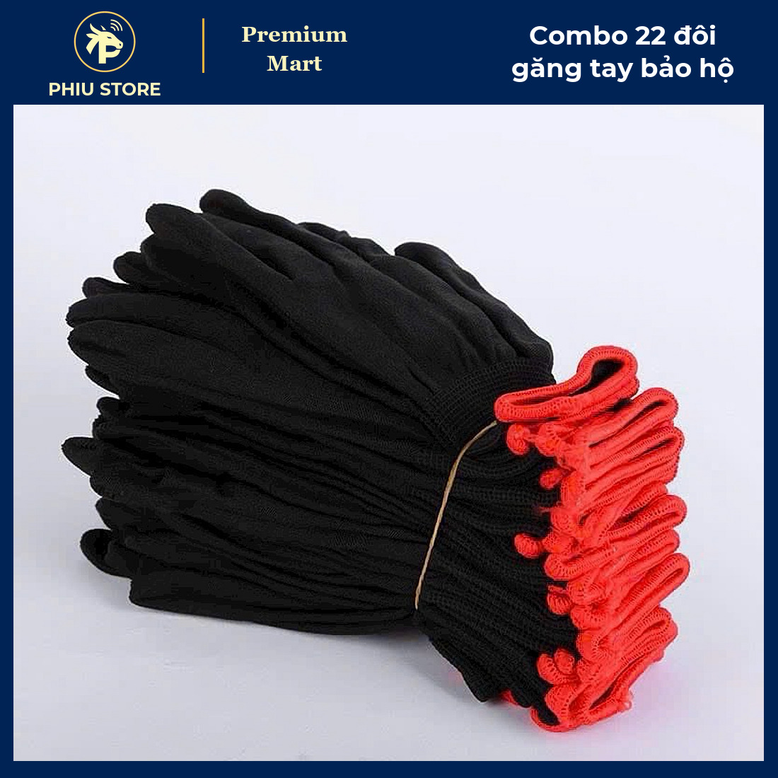 Combo 22 Đôi Găng Tay Bảo Hộ Làm Vườn, Xây Dựng - 12 Đôi Vải Thun Co Giãn + 10 Đôi Len Muối Tiêu - PHIU STORE_thumbnail_1