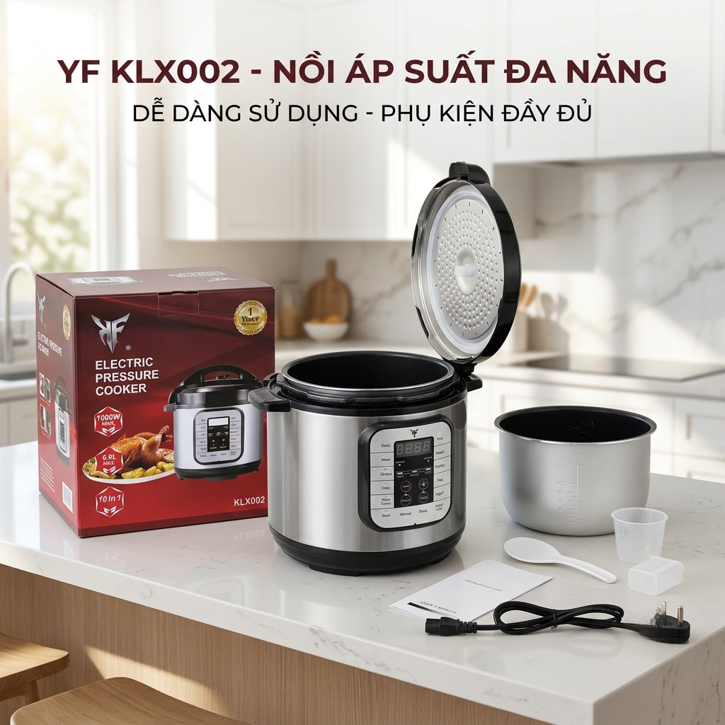 Nồi Áp Suất Đa Năng YF KLX002 (6L - 1000W) 10 chế độ_thumbnail_6