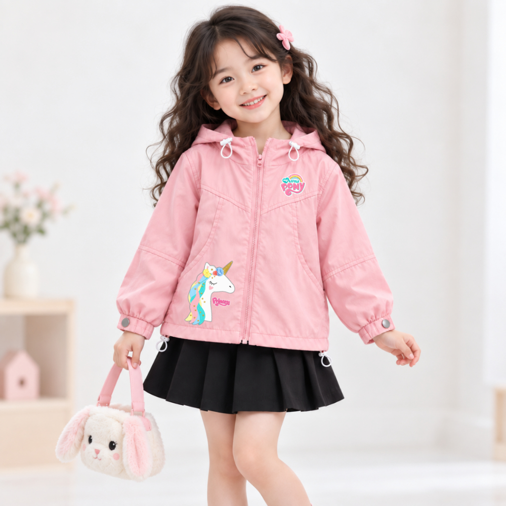 Áo gió bé gái có mũ hình Ngựa Pony - Loza AJ3798_thumbnail_1