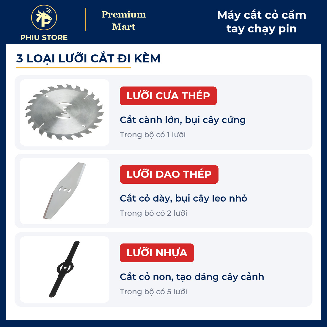 Máy Cắt Cỏ Cầm Tay Chạy Pin Không Dây Kèm 8 Lưỡi Cắt, Cần Kéo Dài 0–30 cm - Cắt Cỏ, Tỉa Bụi, Vườn Nhà - PHIU STORE_thumbnail_2