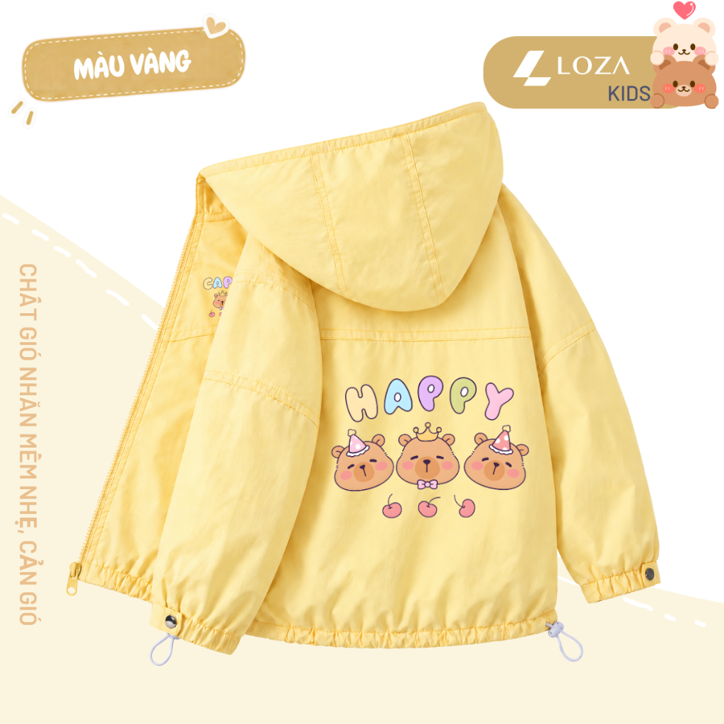 Áo gió bé trai, bé gái in hình Cappy Bara - Loza Kids  AJ004_thumbnail_2