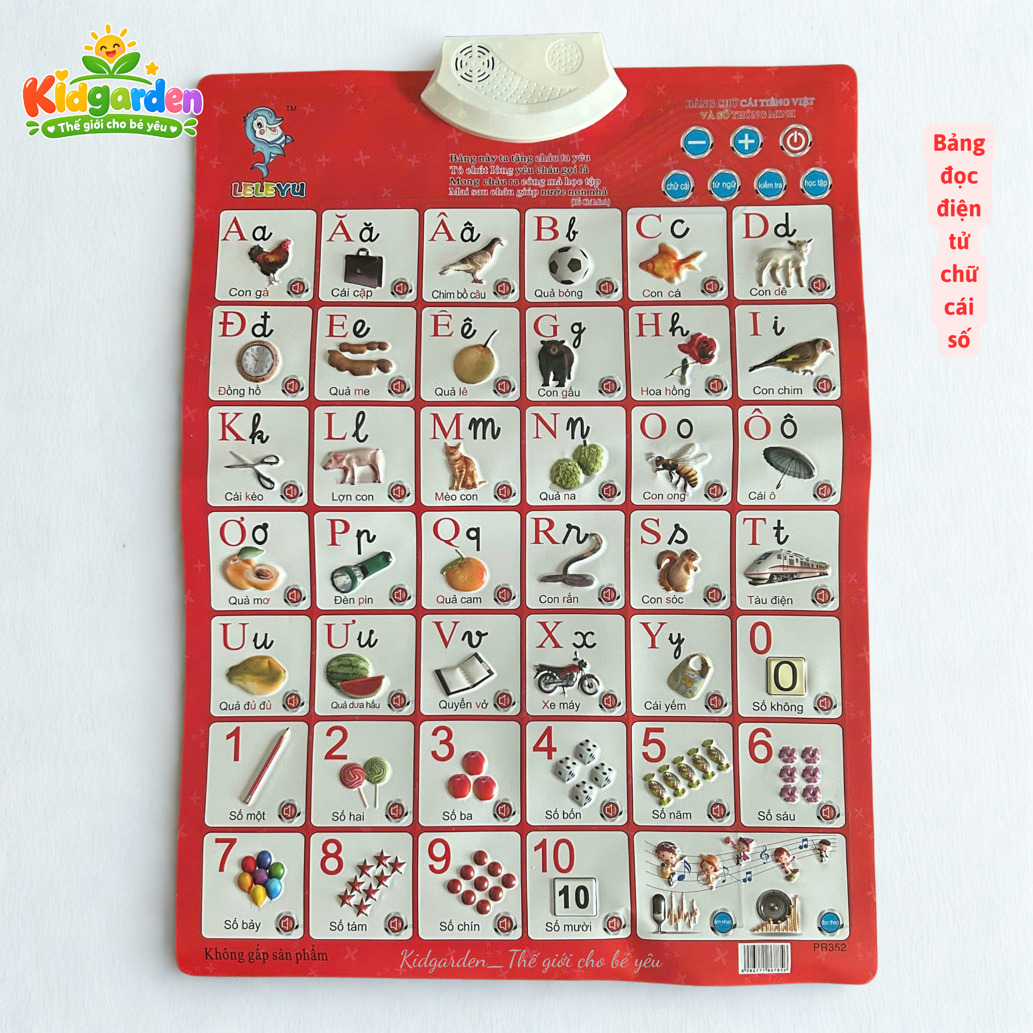 Bảng đọc điện tử chữ cái và số