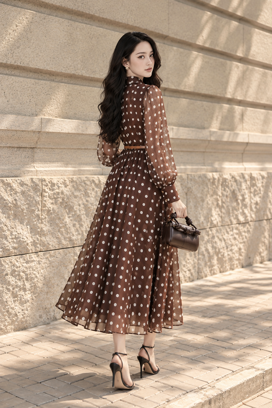 Đầm xòe midi chấm bi 26209_thumbnail_3