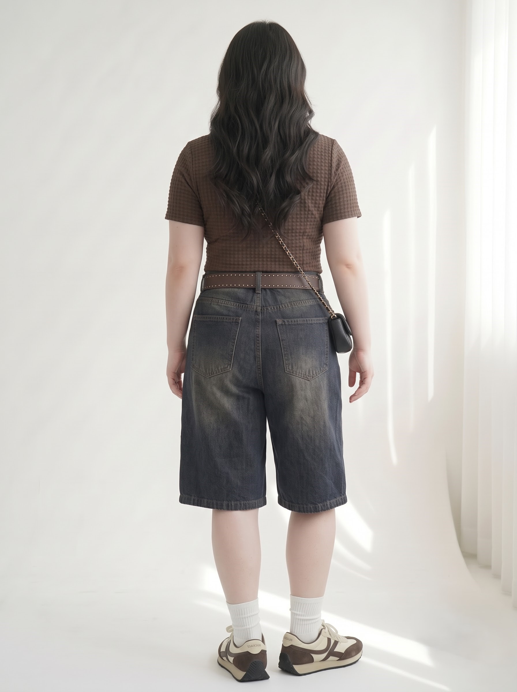 Quần Short Jean Lửng Bigsize Cạp Cao Gọn Đùi - Xanh Đậm - Vừa 55-90kg - QSJ67_thumbnail_7