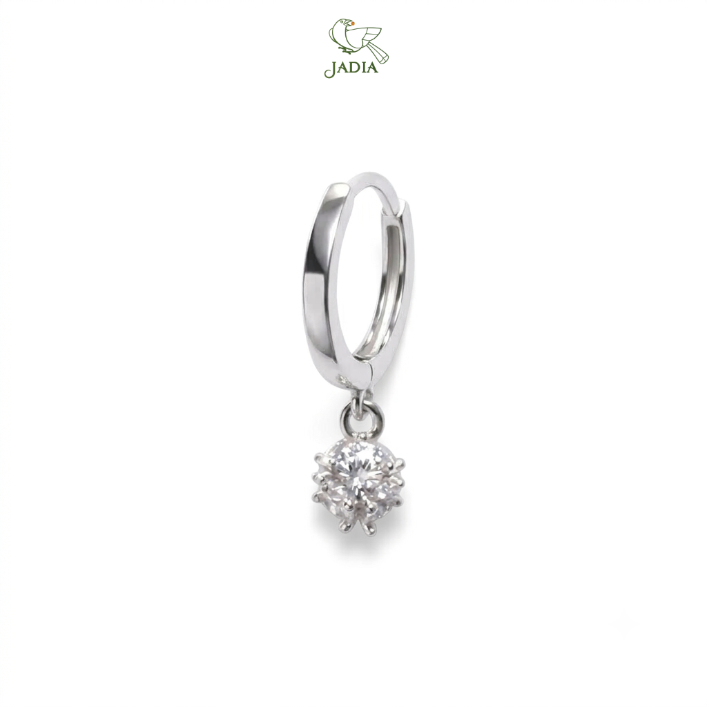  Bông tai Huggie Meteor - Bạc 925 mạ Rhodium, đính đá Zircon thả treo