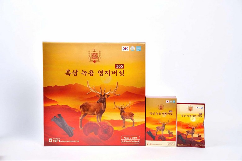 Nước bổ 365 nhân sâm đen - Nhung hươu - Nấm linh chi cao cấp Nonghuyp 30 gói