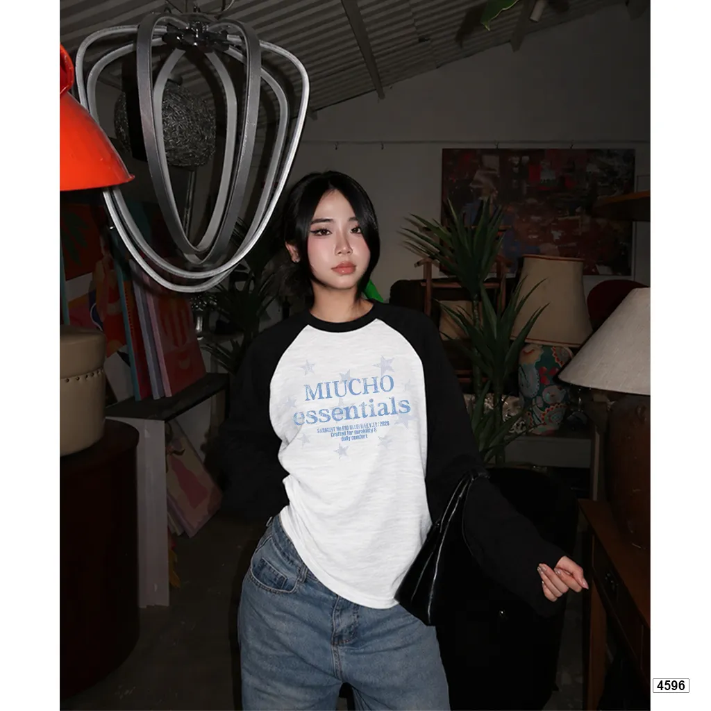 Áo thun dài tay phối màu Miucho hình ngôi sao phong cách Hàn Quốc 4596_thumbnail_5