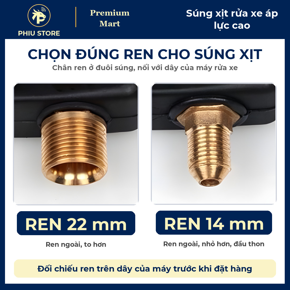 Súng Xịt Rửa Xe Áp Lực Cao Thân Nhựa ABS Ren 22 mm, 14 mm Có Chỉnh Tia, Có Bản Kèm Cần Nối Dài 20 cm - PHIU STORE_thumbnail_4