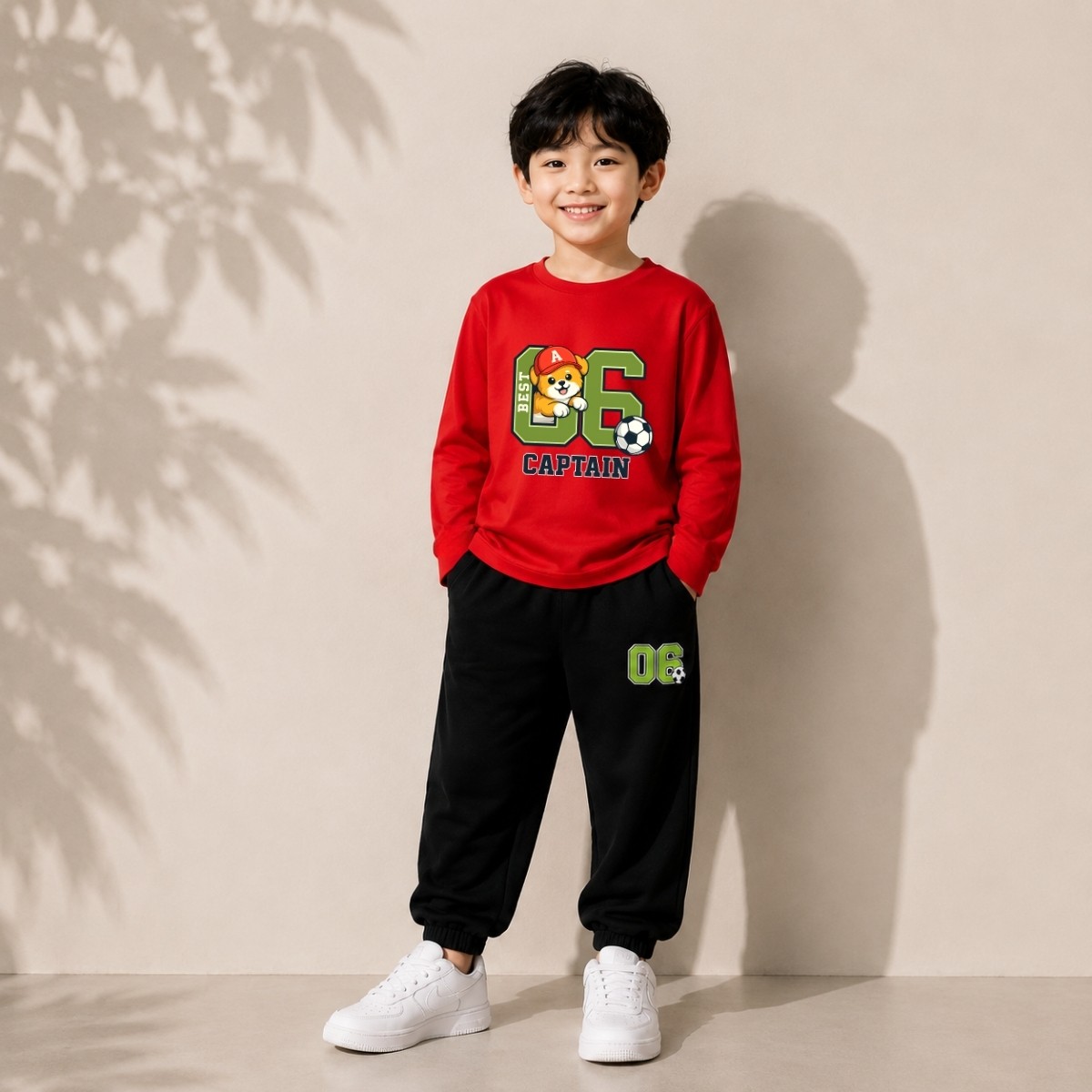 Set bộ Thu - Đông bé trai chất liệu cotton hình quả bóng 06 - Loza Kids BW744