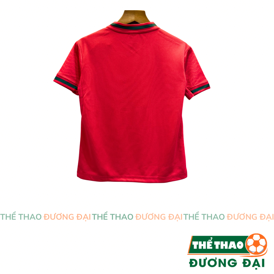 Quần Áo Bóng Đá Trẻ Em ĐT Bồ Đào Nha Đỏ WC26 Thun Mè Thoáng Khí Thể Thao Đương Đại_thumbnail_1