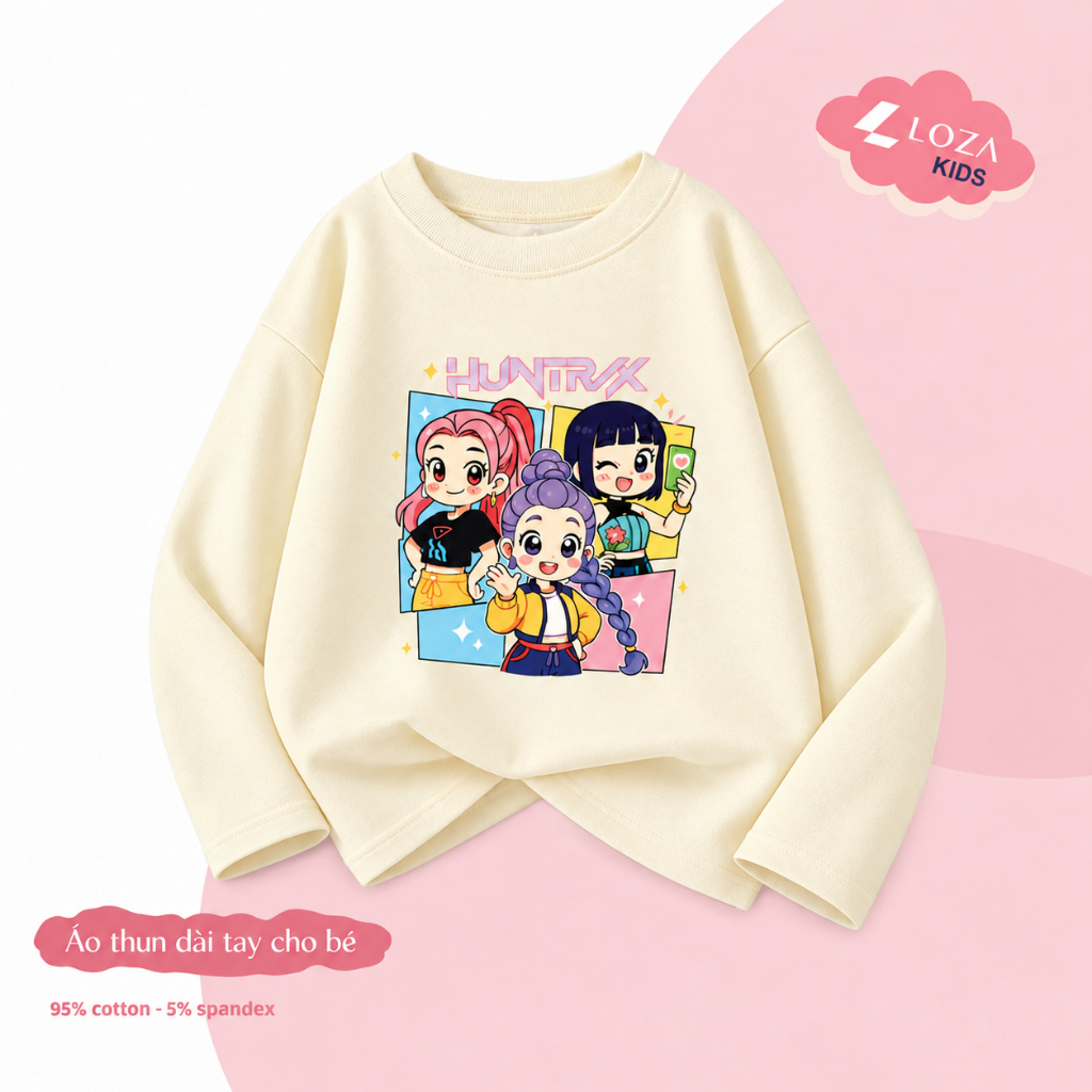 Áo thun dài tay bé gái hình band nhạc nữ Huntrix -  Loza Kids KT016_thumbnail_11