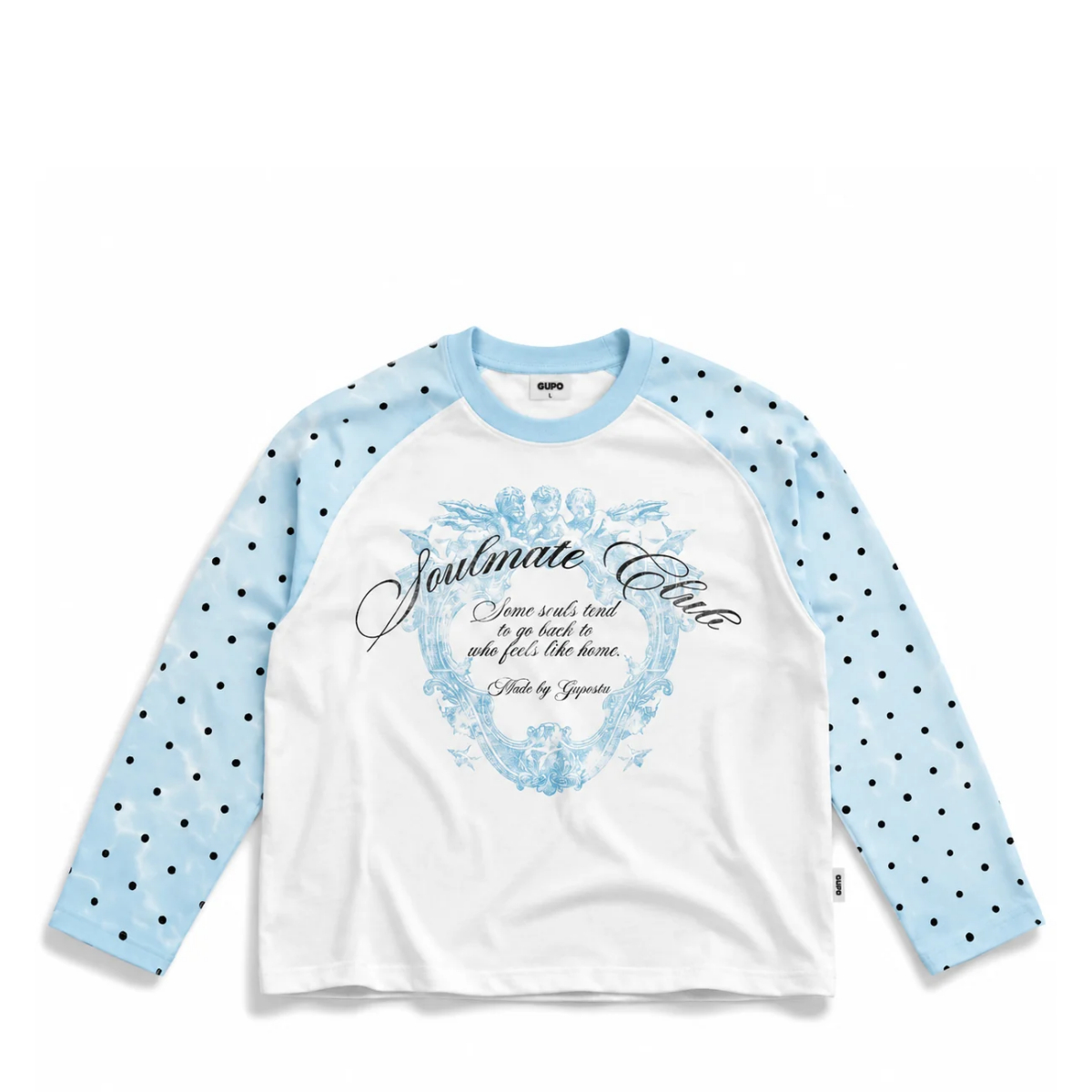 Áo Thun Tay Dài Raglan GUPO Sky Dot Chấm Bi Cotton Form Boxy Local Brand - ATD06