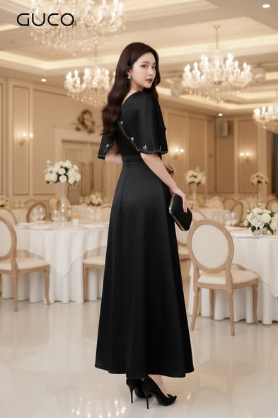GUCO Đầm Đen Dáng Dài Đính Đá Sang Trọng - 5090_thumbnail_2