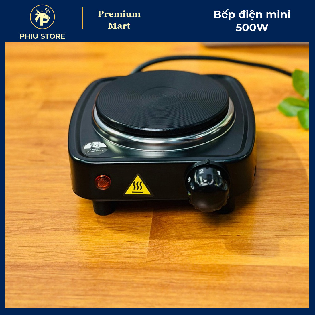 Bếp Điện Mini 500W Đun Nước Pha Trà, Cà Phê, Bình Moka, Nồi Nhỏ Dưới 10 Cm, Núm Xoay Chỉnh Nhiệt - PHIU STORE_thumbnail_4