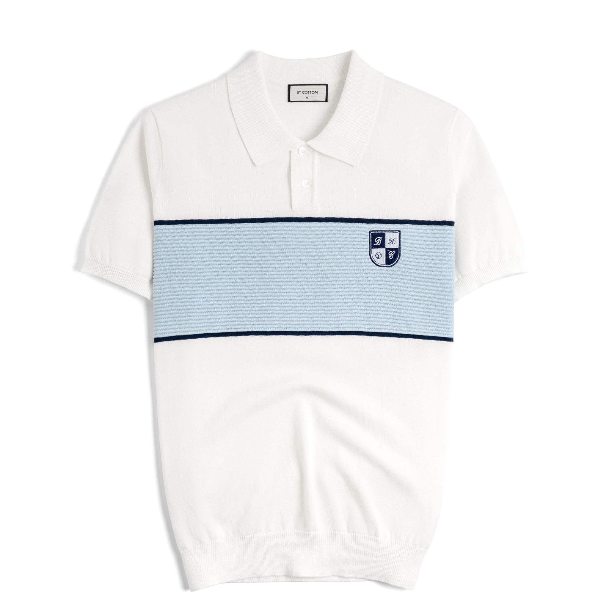Áo Polo Dệt Kim By Cotton Phối Logo Sọc Ngực