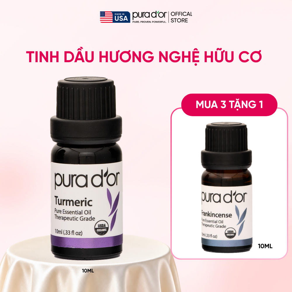 Tinh Dầu Nghệ Hữu Cơ Pura D'or Therapeutic Grade Tumeric Essential Oil 10ml