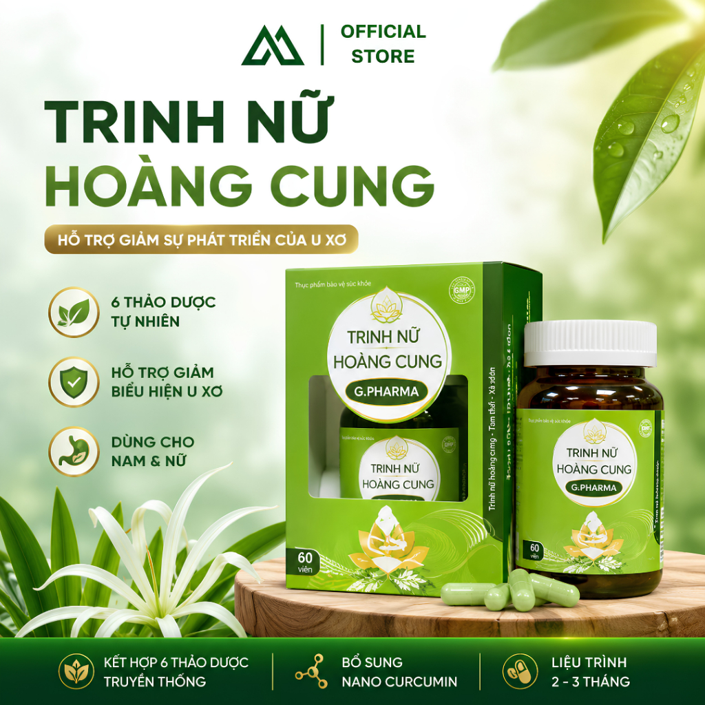 Thực phẩm bảo vệ sức khỏe TRINH NỮ HOÀNG CUNG G.PHARMA ( Hộp 1 lọ x 60 viên )