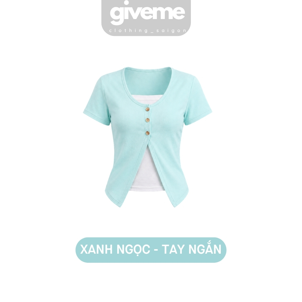 Áo thun tay ngắn phối cardigan 3 cúc - CDGN3CUC