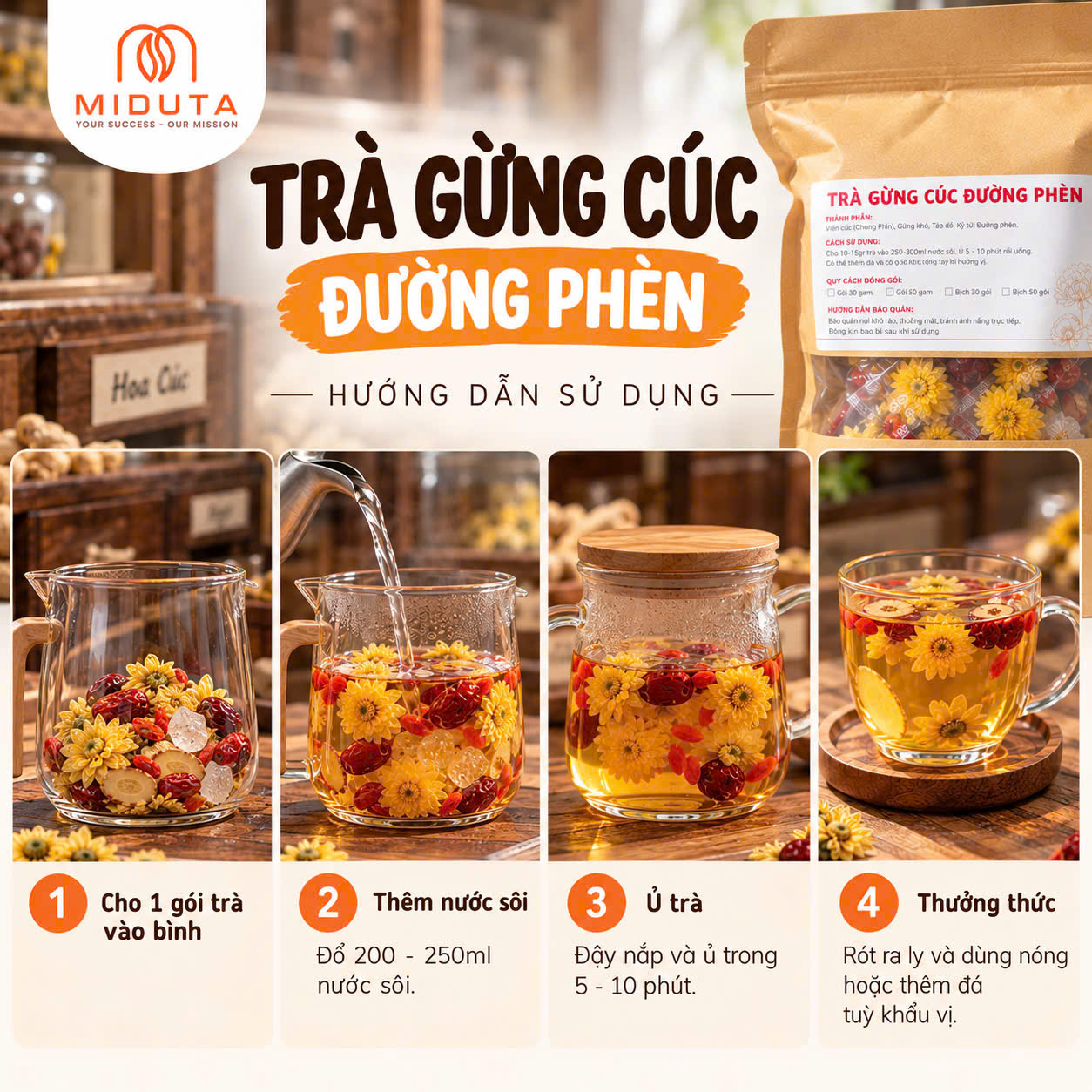 Trà Gừng Cúc Đường Phèn Miduta_thumbnail_3