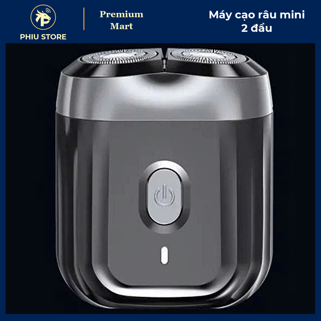 Máy Cạo Râu Mini Cầm Tay Sạc Type-C Chống Nước IPX7 - Cạo Khô Và Cạo Ướt, Gọn Mang Đi Công Tác, Du Lịch - PHIU STORE